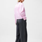 Striped blouse with elastic cuff