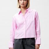 Striped blouse with elastic cuff
