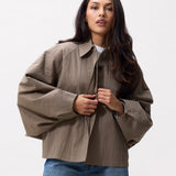 Check cape jacket