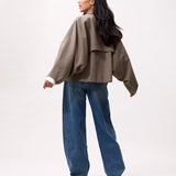 Check cape jacket
