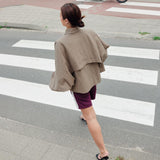 Check cape jacket