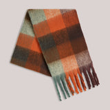Brushed check scarf