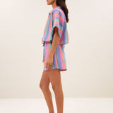 sunny rainbow pleats blouse