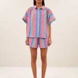 sunny rainbow pleats blouse
