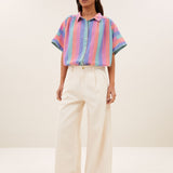 sunny rainbow pleats blouse