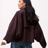 Check cape jacket