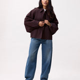 Check cape jacket
