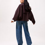 Check cape jacket