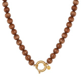 Brown cat eye snake necklace