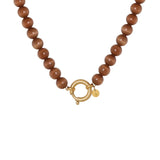 Brown cat eye snake necklace