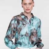 Blouse met aquarelprint