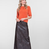 Midi rok van faux leer