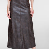 Midi rok van faux leer