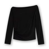 Off Shoulder Top With Pleats