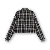 Cropped Oversized Checks Blouse