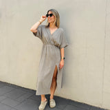 Long split dress