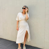 Long split dress