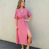 Long split dress