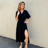 Long split dress