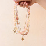 Peachy beads necklace