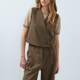 Gilet with wrap effect
