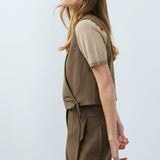 Gilet with wrap effect