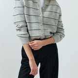Gestreept gebreid vest