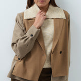 Blazer met contrasterende stof