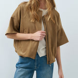Oversized suedine jasje