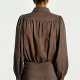 Sandy check jas bordeaux