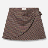 Soie check rok bordeaux