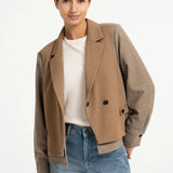 Blazer met contrasterende stof