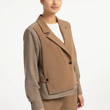 Blazer met contrasterende stof