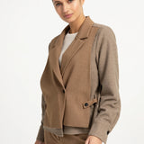 Blazer met contrasterende stof