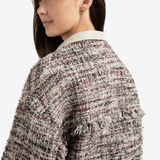Boucle jacket with fringes