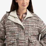 Boucle jacket with fringes
