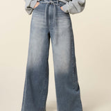 Extra Wide Leg Jeans With Cord