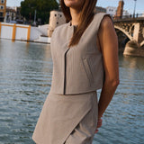 Mini skirt with faux wrap
