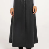 Midirok van imitatieleer met zakken