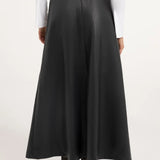Midirok van imitatieleer met zakken