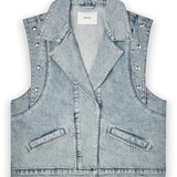 Denim Gilet With Big Studs