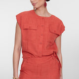 Blouse with pockets