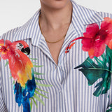 Blouse stripes & birds