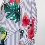 Blouse stripes & birds