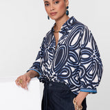 63250-20 Blouse blue print