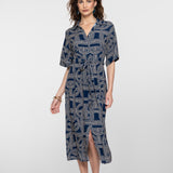 jurk met print en split