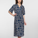 jurk met print en split