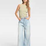 Extra Wide Leg Jeans With Cord