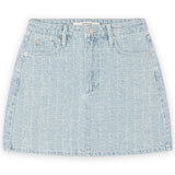Mini Skirt With Allover Distressed