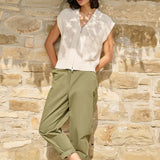 High waist barrel trousers